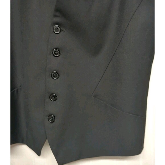 H&M Dress Vest Men US 36R EUR 46 Wool Blend Lined Button Front Black Unisex - Picture 6 of 12